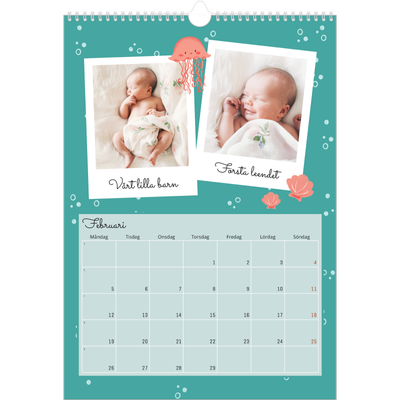 A3 Årskalender — Söta djur [Februari]