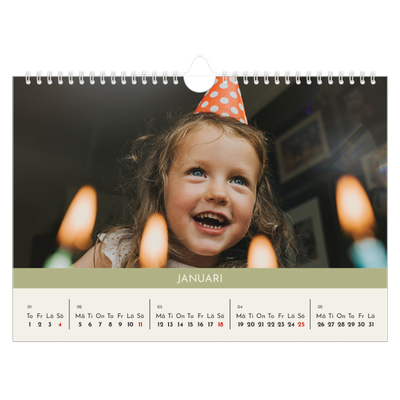Fotokalender A4 Enkel — Pastellkapitel [Januari]