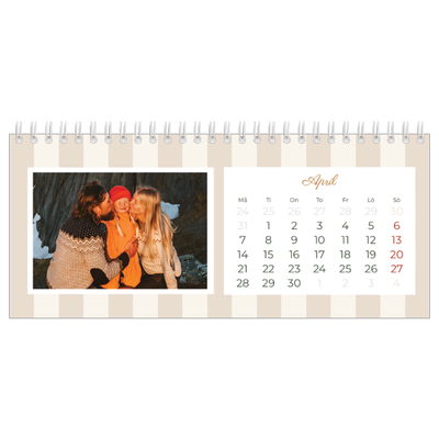 Skrivbordskalendrar — Skrift och ränder [April]