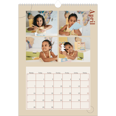 A3 Årskalender — Asymmetrisk text [April]