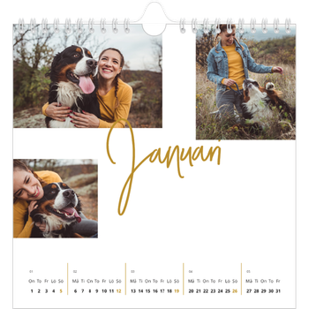 Fotokalender Kvadratisk — Guldstift