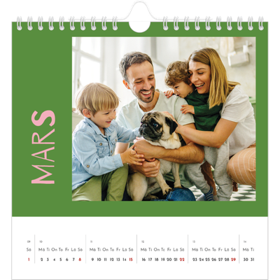 Årskalender kvadratisk — Färgglad kalender [Mars]