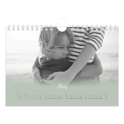 Fotokalender A5 Enkel — Grön dimma [Mars]