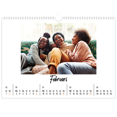 Fotokalender A3 Enkel — Boken om mig [Februari]