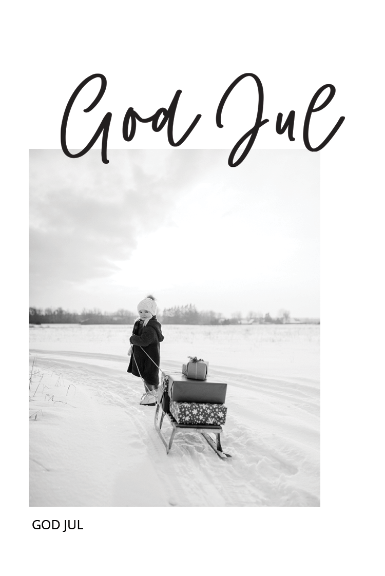 Fotokort — Enkel vit jul