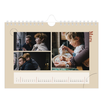 Fotokalender A5 Enkel — Asymmetrisk text [Mars]
