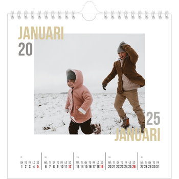 Fotokalender Kvadratisk — Dubblett text