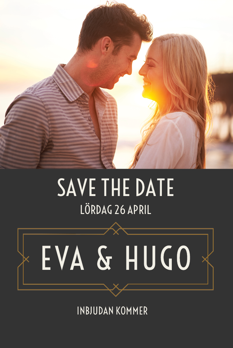 Save the date — Gatsby namnskylt