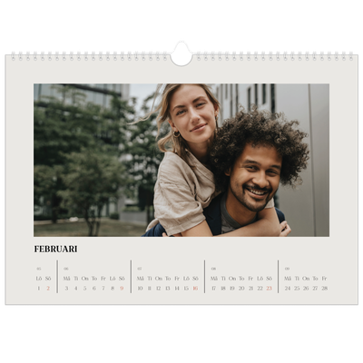 Fotokalender A3 Enkel — Simpel och modernt [Februari]