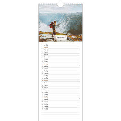 Fotokalender Smal  — Klassisk kalender [Februari]