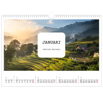 Fotokalender A3 Enkel — Hela historien [Januari]