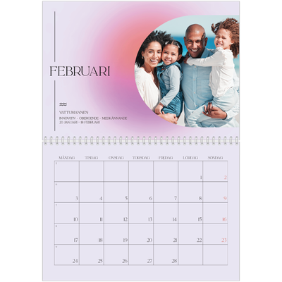 Fotokalender A3 Klassisk (30 x 40 cm) — Stjärnteckens färger [Februari]
