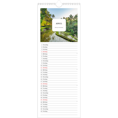 Fotokalender Smal  — Hela historien [April]