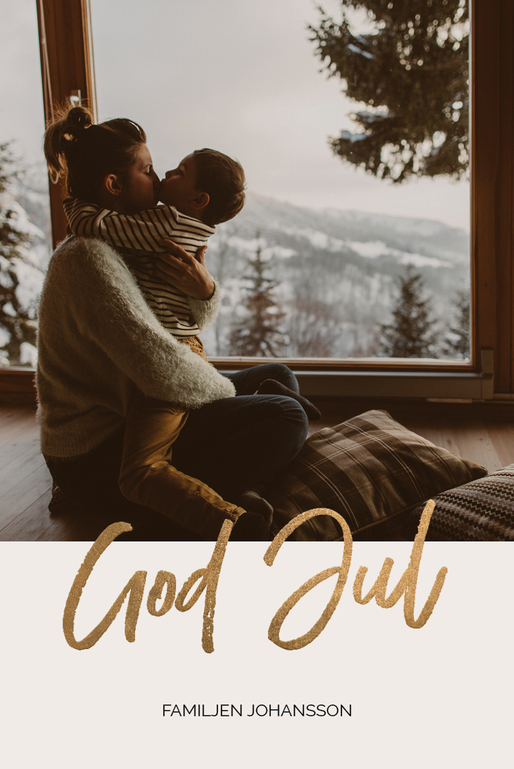 Fotokort — God Jul i guldbokstäver
