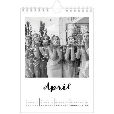 Fotokalender A5 Enkel — Handskriven [April]