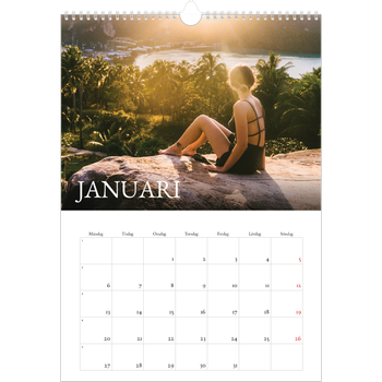 Fotokalender A3 Enkel — Enkel serif-teckensnitt