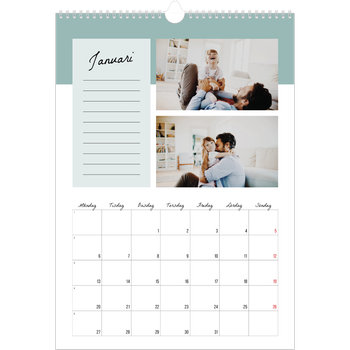 Fotokalender A3 Enkel — Kalenderlista