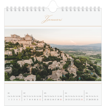 Fotokalender Kvadratisk — Elegant guld
