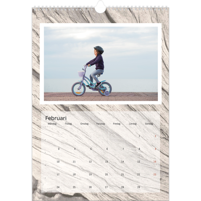 A3 Årskalender — Bakgrund i bark [Februari]