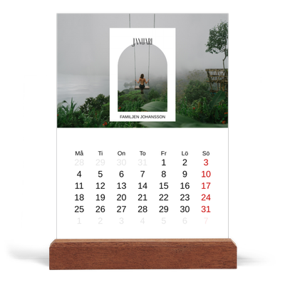 Skrivbordskalender med träställ - Stående — Det öppna valvet [Januari]