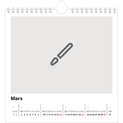 Årskalender kvadratisk — Designa din egna fotoprodukt [Mars]