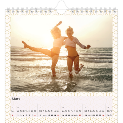 Årskalender kvadratisk — Geometrisk [Mars]