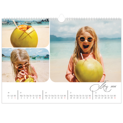 Fotokalender A3 Enkel — Ögonblicksbilder och skrift [omslag]