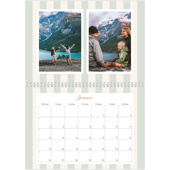 Fotokalender A3 Klassisk — Skrift och ränder