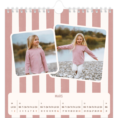 Årskalender kvadratisk — Retro mönster [Mars]