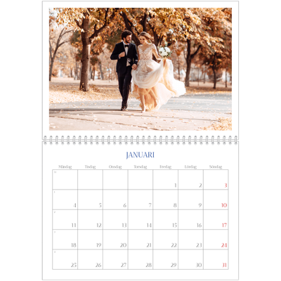 Fotokalender A3 Klassisk (30 x 40 cm) — Koboltklassiker [Januari]