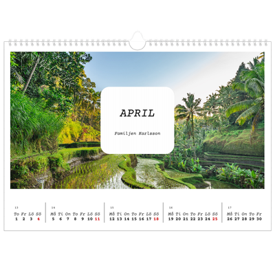Fotokalender A3 Enkel — Hela historien [April]