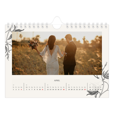 Fotokalender A5 Enkel — Bläck & murgröna [April]