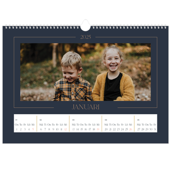 Fotokalender A3 Enkel — Preussisk blå