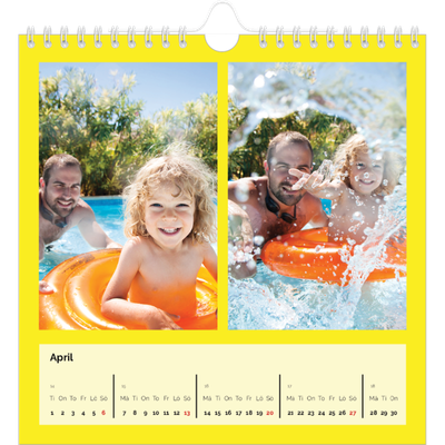 Årskalender kvadratisk — Skarpa färger [April]