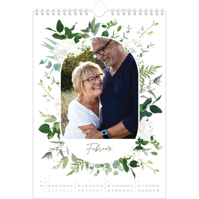 Fotokalender A4 Enkel (20 x 30 cm) — Klassiska blommor [Februari]