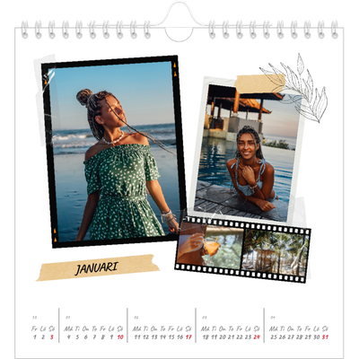 Årskalender kvadratisk — Scrapbook stil [Januari]