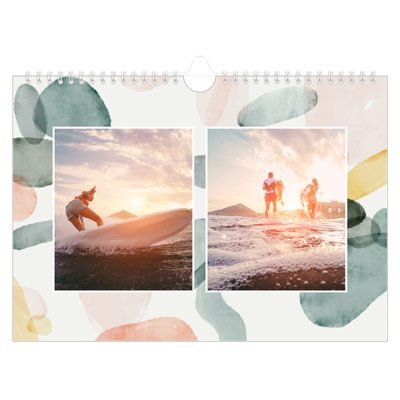 Fotokalender A4 Enkel — Akvarell former [omslag]