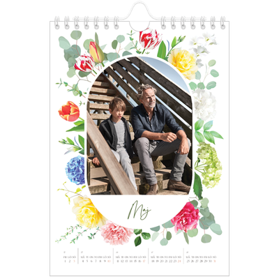 Fotokalender A5 Enkel — Klassiska blommor [omslag]