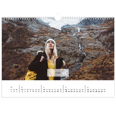 Fotokalender A3 Enkel — Klassisk kalender [Mars]