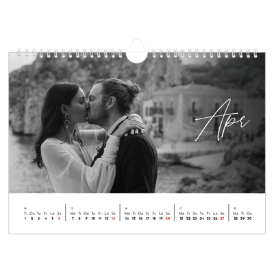 Fotokalender A4 Enkel — Elegant skrift [April]