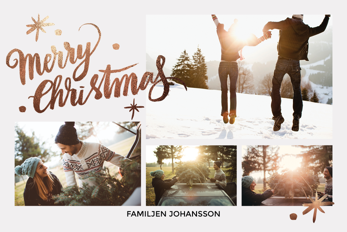 Fotokort — God Jul koppar