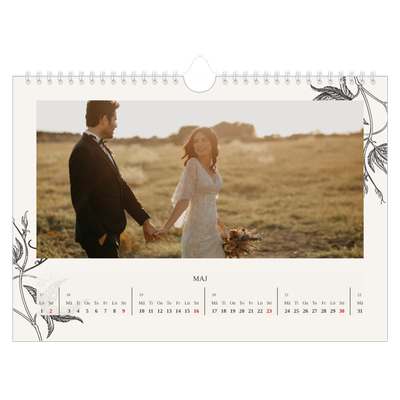 Fotokalender A4 Enkel — Bläck & murgröna [Maj]