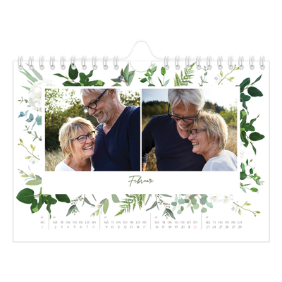Fotokalender A5 Enkel — Klassiska blommor [Februari]