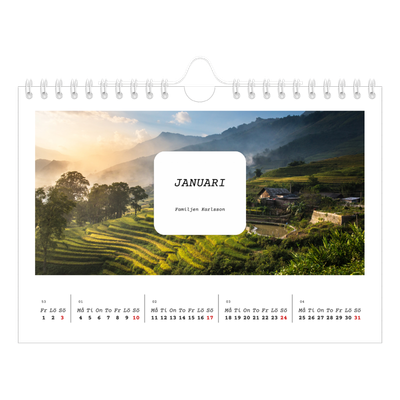Fotokalender A5 Enkel — Hela historien [Januari]