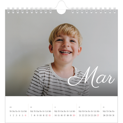 Årskalender kvadratisk — Handskrivna månader [Mars]