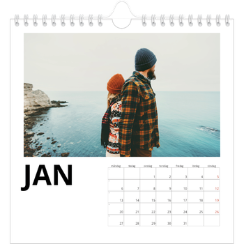 Fotokalender Kvadratisk — Vit kalender