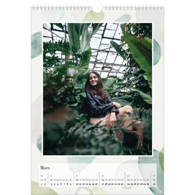 A3 Årskalender — Akvarell former [Mars]