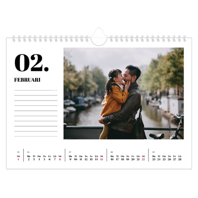 Fotokalender A4 Enkel — Serif och ögonblick [Februari]