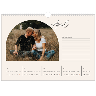 Fotokalender A3 Enkel — Minnen i valv [April]