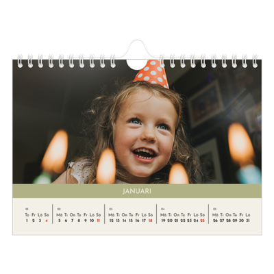 Fotokalender A5 Enkel — Pastellkapitel [Januari]